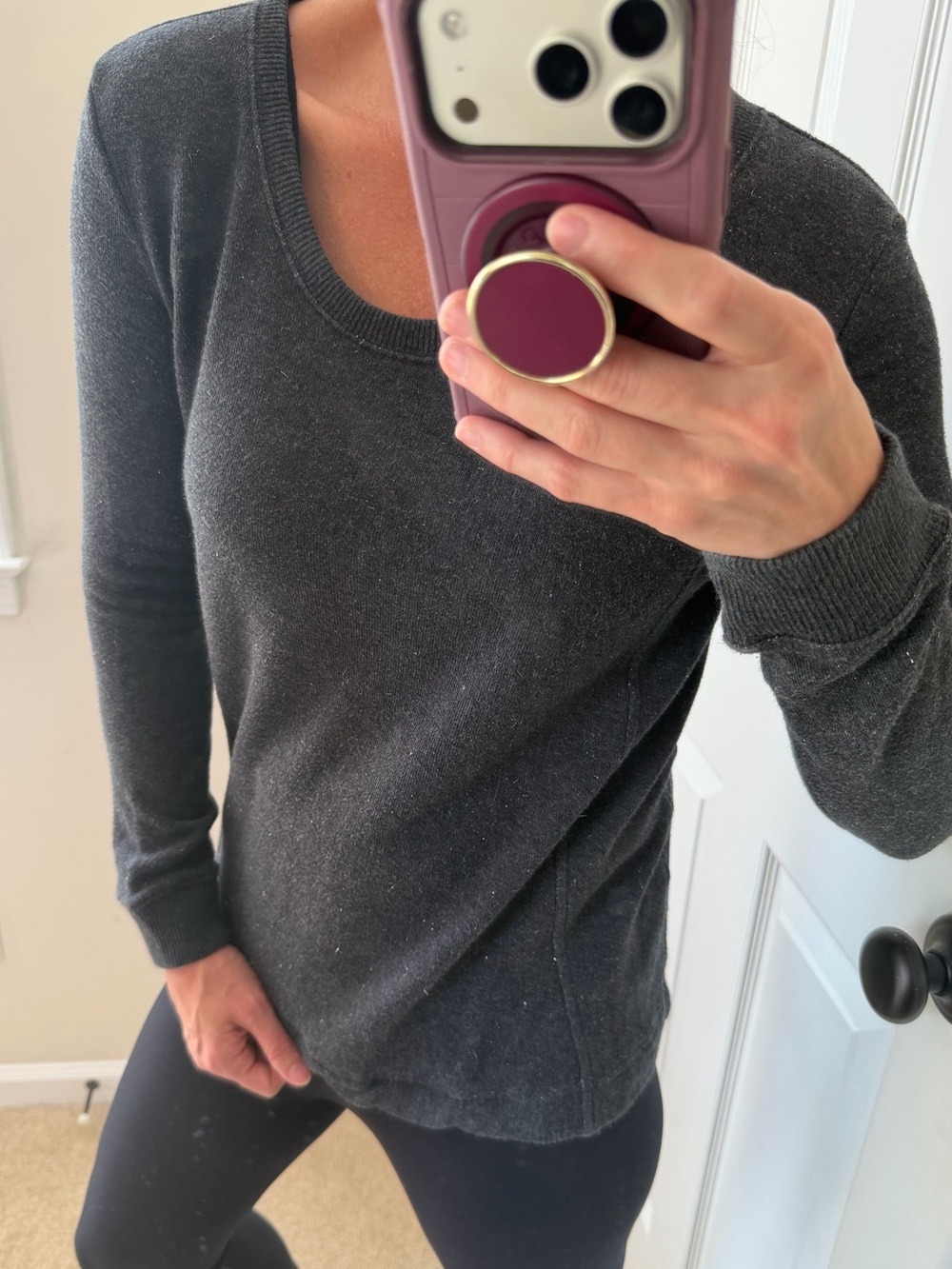 GAP Charcoal Gray & Metallic Silver Dressy Sweatshirt